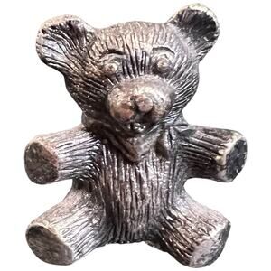 Vintage Heavy Metal Teddy Bear Figurine Collectible Miniature 2oz